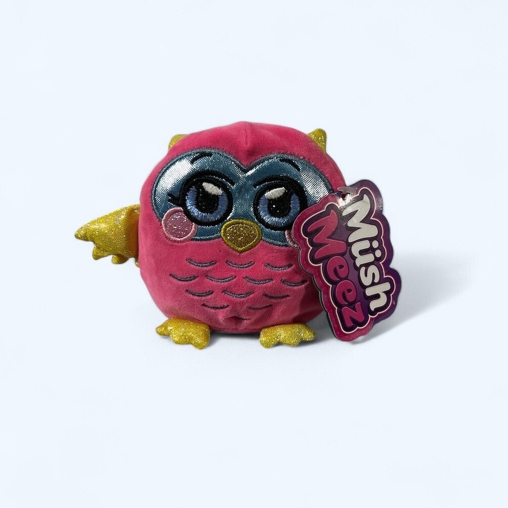 Mush Meez Olivia Owl 6" Moldable Squishy pink Plush Stuffed Toy - NWT
